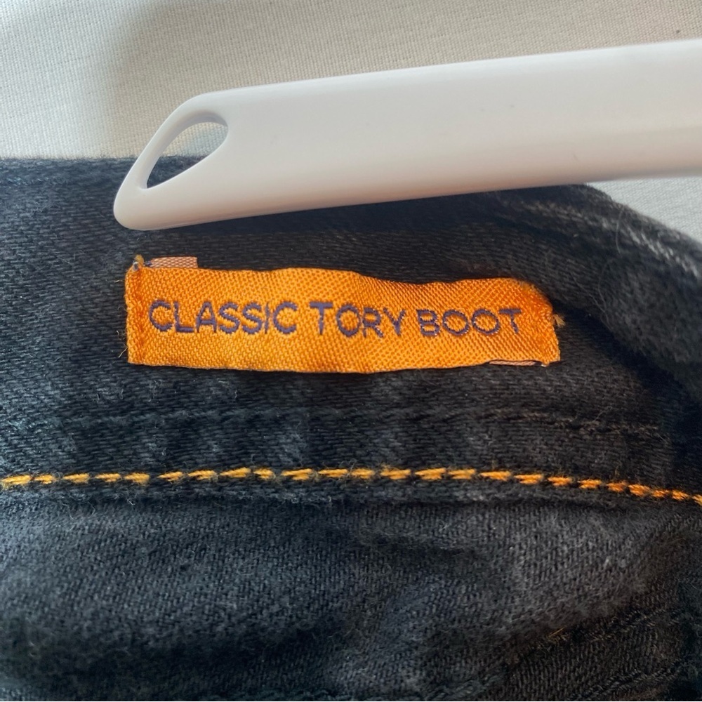 Tory Burch Women’s Classic Tory Boot Cut Jeans Black Size 28 - Picture 5 of 11